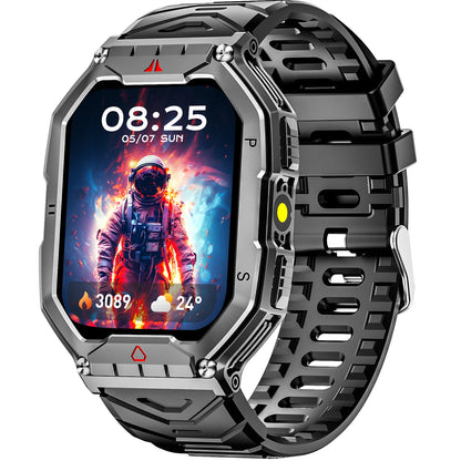 2026 Fashion 2.1 Inch AMOLED Smart Watch Men Bluetooth Call 107 Sports Mode GPS Trajectory Heart Rate Blood Pressure Oxygen Monitor 650mAh Long Standby Waterproof Fitness Tracker Smartwatch For Android IOS