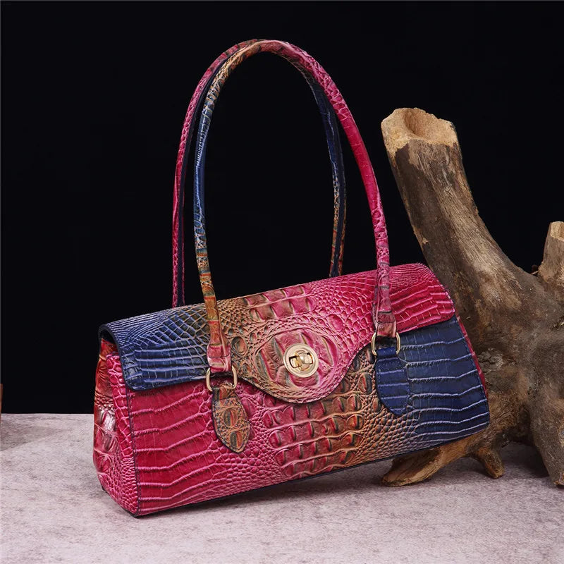 XMESSUN New Crocodile Pattern Handbag Bags for Women 2026 Fashion Designer Luxury Vintage Lady PU Leather Shoulder Crossbody Bag