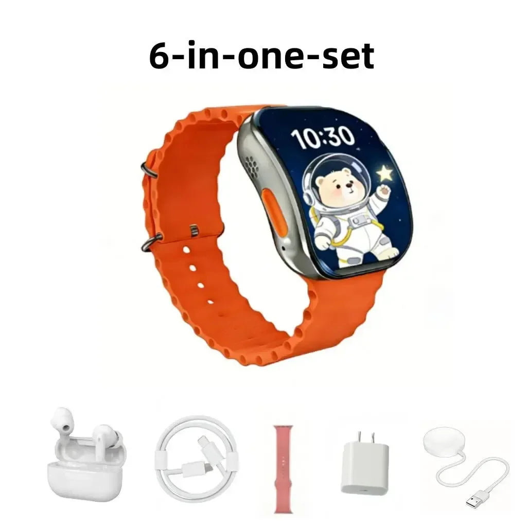 Ultra Smart Watch Bluetooth Headphones Bundle Fitness Tracker TWS Earphones With 20W Charging Adapter Sport Wearable Kit