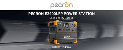 Used-PECRON E2400LFP 2048Wh/2400W with 3840Wh Extra Battery Expandable to 5888Wh, Fast Charging in 1.5 Hrs for Emergencies, Camping, RV, Home Use