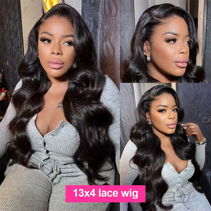 Body Wave 13x6 HD Transparent Lace Front Human Hair Wigs For Black Women 30 36 Inch 13x4 Lace  Frontal Brazilian Wigs