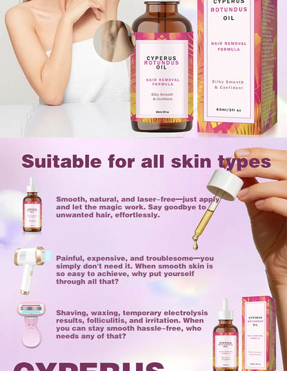 Natural Hair Inhibitor Oil – Gentle Formula For Underarm Leg & Arm Hair Slows Regrowth Leaves Silky Smooth Skin – Great Results