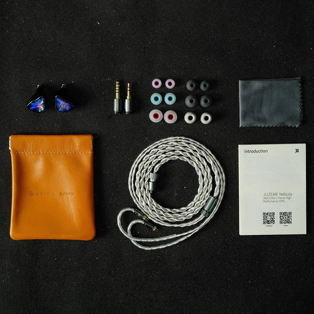Juzear x KOTO POISE Nebula HiFi IEMs Vocal 1DD+3BA+1 Planar Hybrid In-Ear Monitor Earphones with 3.5+4.4mm Plugs Cable