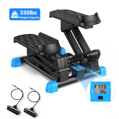 MERACH New 3-in-1 Mini Stepper with Large Stride & Shock Pad Design 3-in-1 Stair Stepper, Large Stride & High Resistance Design, High Elastic & Silent Shock Absorption, with Resistance Band