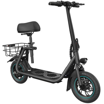 GYROSHOES Adult Electric Scooter with Seat – 450W Motor, 15-Mile Range, 16 MPH, 12" Tires, Rear Basket, UL2272 Certified, Adjustable Seat for Commuting & Errands