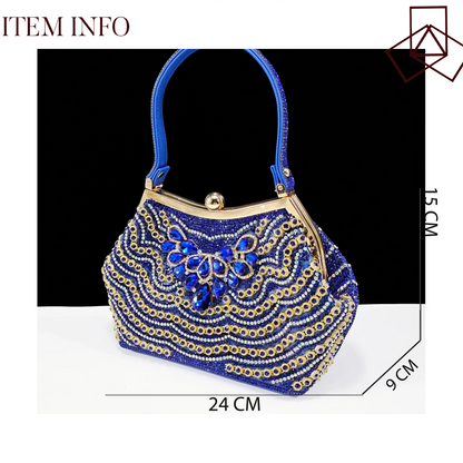 QUEENA Yan  Dazzling Dreams: Full Rhinestone High Heels and Coordinated Bag for Timeless Style