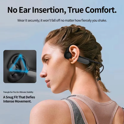 2026 Upgraded Open Ear Headphones, Wireless Sports Earphones with Mic, Long Battery Life for Running, Fitness & Cycling - Black