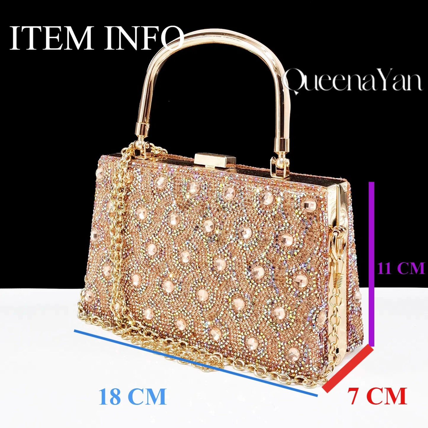 Queena Yan Square Heel Shoes! Hand-held Three-Dimensional Bag and Shoes Set From the Same Series/Open Toe Shoes and Evening Bag