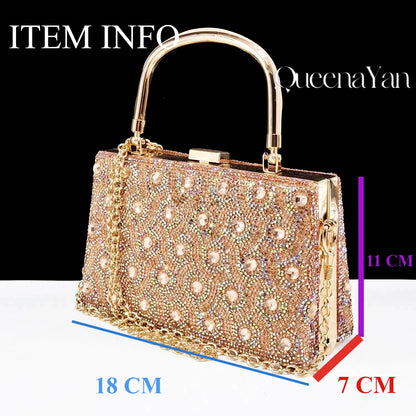 Queena Yan Square Heel Shoes! Hand-held Three-Dimensional Bag and Shoes Set From the Same Series/Open Toe Shoes and Evening Bag