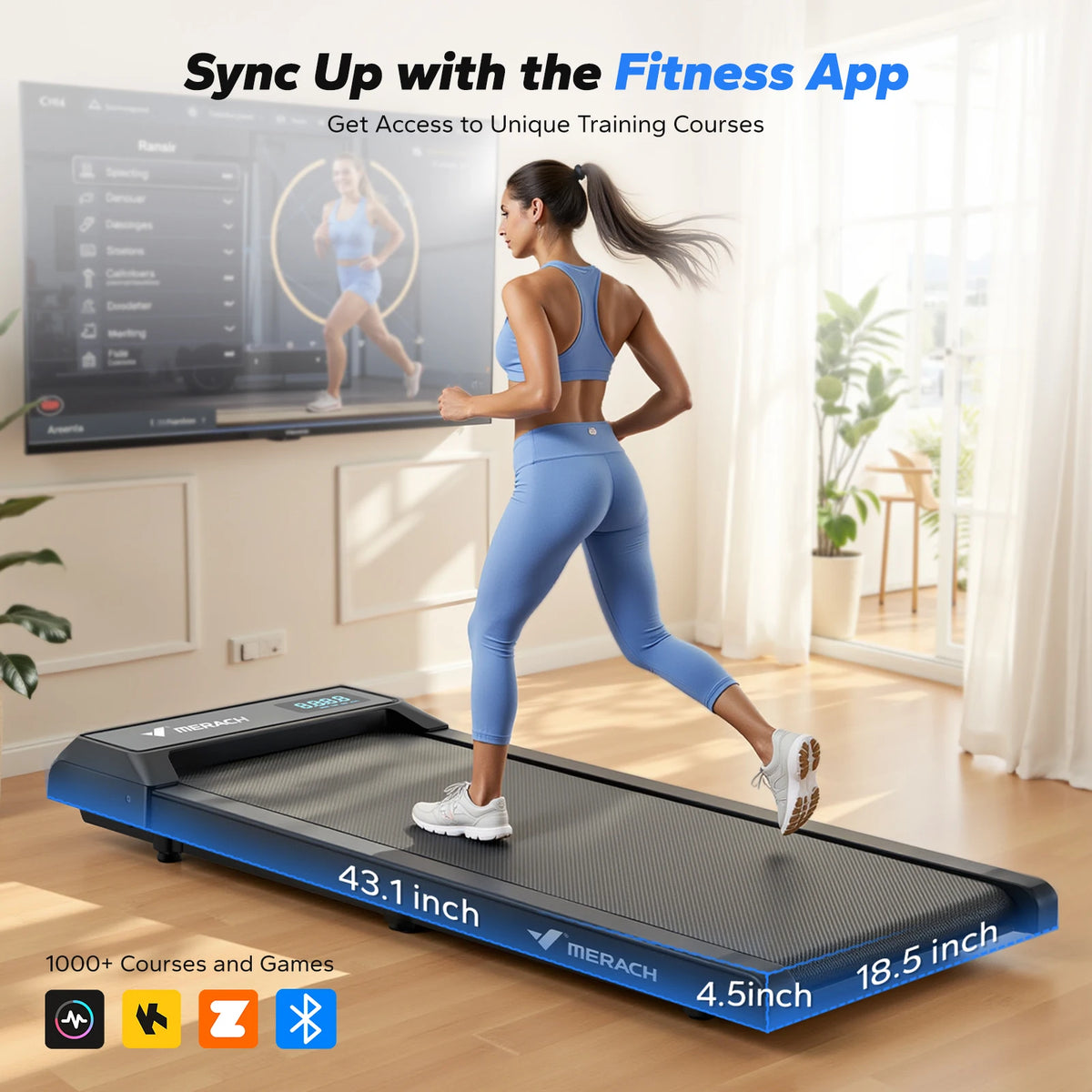MERACH Mini Treadmill Under Desk 3-in-1 Walking Pad Capacity 120 kg Portable Walking Mat with Max 10km/h 40dB 2 in 1 Silent Portable Compact Treadmill with Remote Control 2-6KM/H with LED Display for Home and Office Small Spa