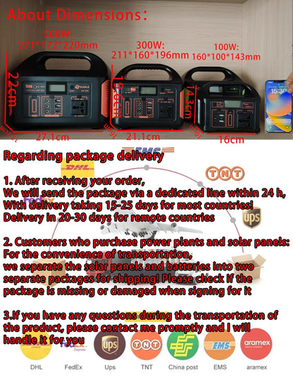 500W 460Wh Portable Solar Power Station Emergency Power LED Display Outdoor Power Supply LifePO4 Battery Power Bank for Camping Fishing