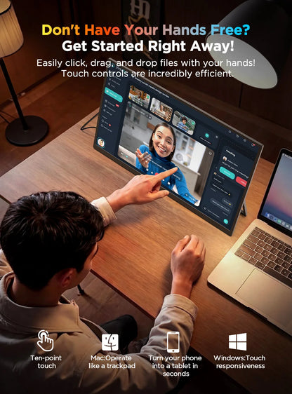 UPERFECT 4K Portable Monitor Touchscreen 15.6 Inch USB-C HDR Second Screen for Laptop PS5 Switch Plug & Play External Display