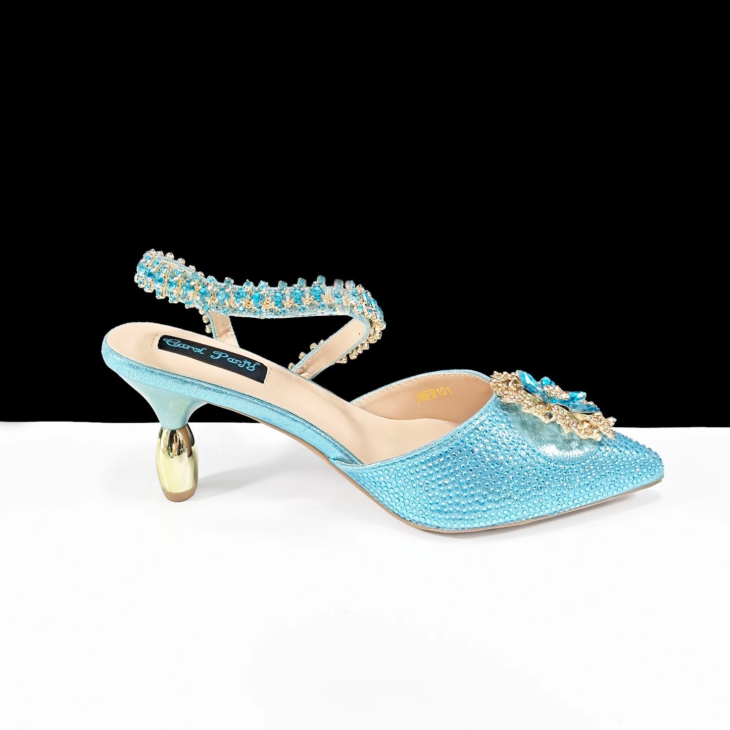 Elegant Rhinestone-Embellished Heels And Gold Mini Bag Set for Night Outfits Women's Fashion Accessory Combo