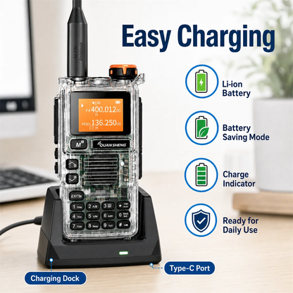 Quansheng UV-K5(99) 5W Air Band Walkie Talkie Type-C Rechargeable UHF VHF DTMF FM Scrambler NOAA Two Way CB Radio