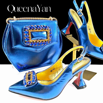 QUEENA YAN INS-Inspired Elegant Women’s High Heels and Bag African Wedding Party Shoes and Bag–Fashionistas Exclusive Products