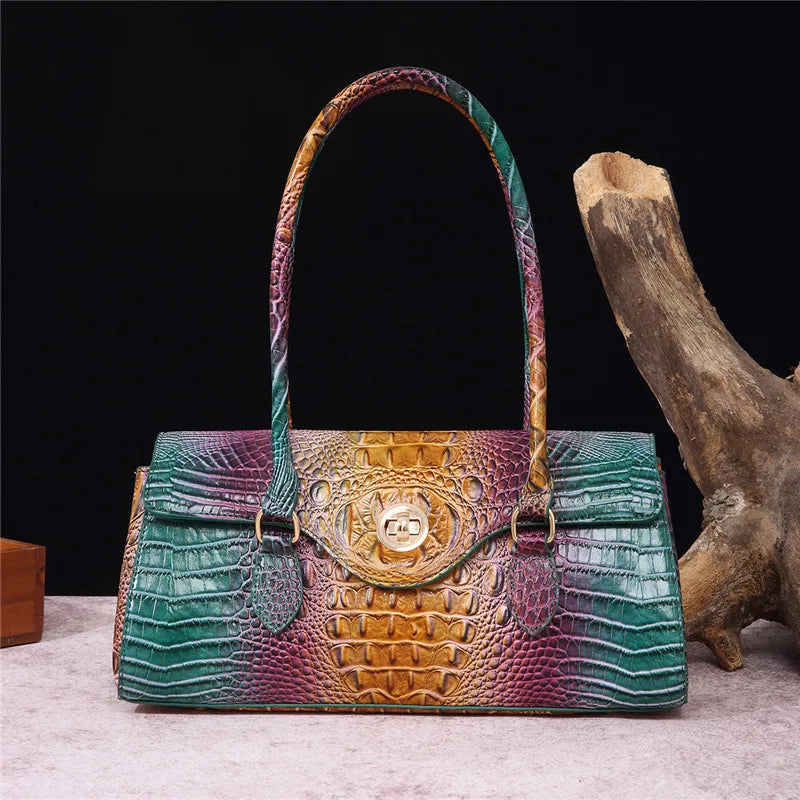 XMESSUN New Crocodile Pattern Handbag Bags for Women 2026 Fashion Designer Luxury Vintage Lady PU Leather Shoulder Crossbody Bag