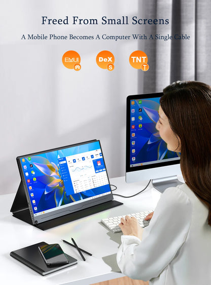 UPERFECT UBase FHD 1080P Portable Monitor 15.6 Inch IPS HDMI USB C Monitors For Laptop MAC Switch Xbox Phone PC Compatible Computer Display