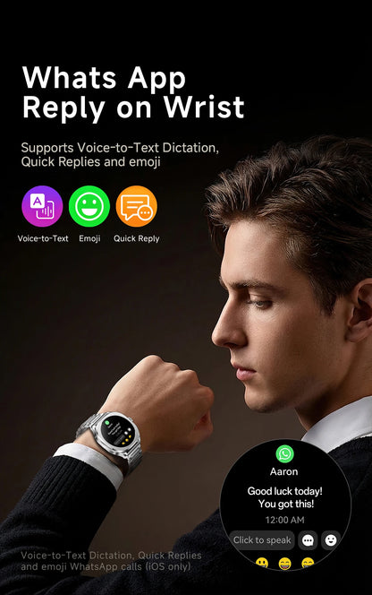 Aolon Cube Smart Watch 1.43" AMOLED Screen Bluetooth WhatsApp Call AGPS 1ATM  Heart Rate Monitor Outdoor Sport Fitness Tracker