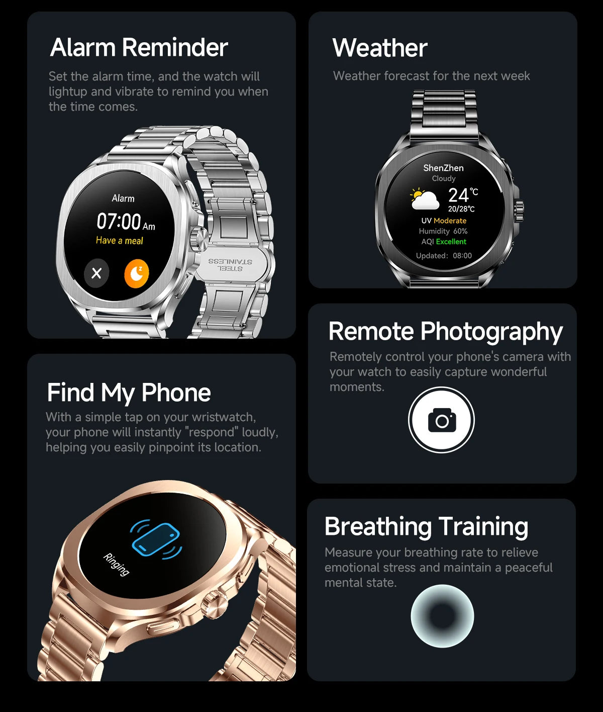 Aolon Cube Smart Watch 1.43" AMOLED Screen Bluetooth WhatsApp Call AGPS 1ATM  Heart Rate Monitor Outdoor Sport Fitness Tracker