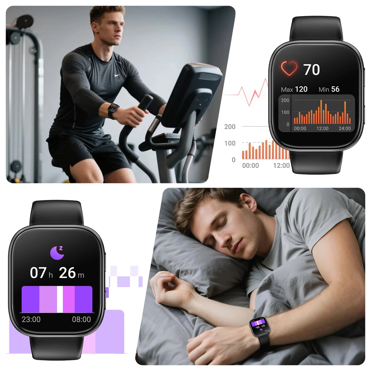 2026 Smart Watch Men 1.83" HD Screen Bluetooth Call 100+ Sports Modes Heart Rate Monitor Waterproof Fitness Tracker Smartwatch For Android iOS