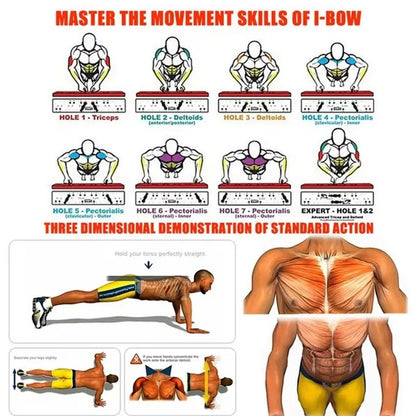 Portable Foldable Push Up Board Set with Handles, Multifunctional Home Gym Fitness Equipment for Chest, Arms, Back & Core Training