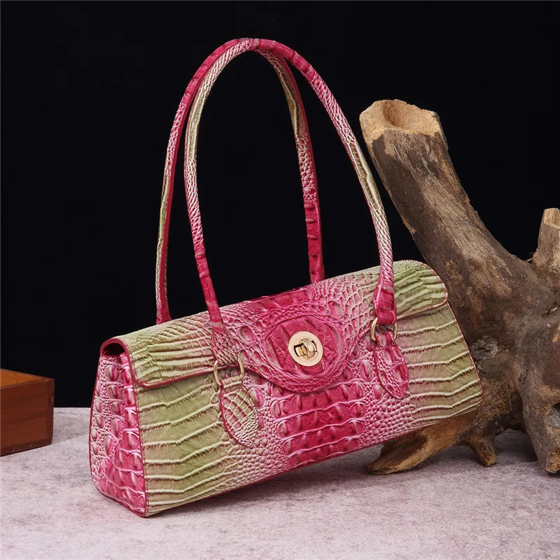 XMESSUN New Crocodile Pattern Handbag Bags for Women 2026 Fashion Designer Luxury Vintage Lady PU Leather Shoulder Crossbody Bag