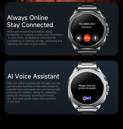 Aolon Cube Smart Watch 1.43" AMOLED Screen Bluetooth WhatsApp Call AGPS 1ATM  Heart Rate Monitor Outdoor Sport Fitness Tracker