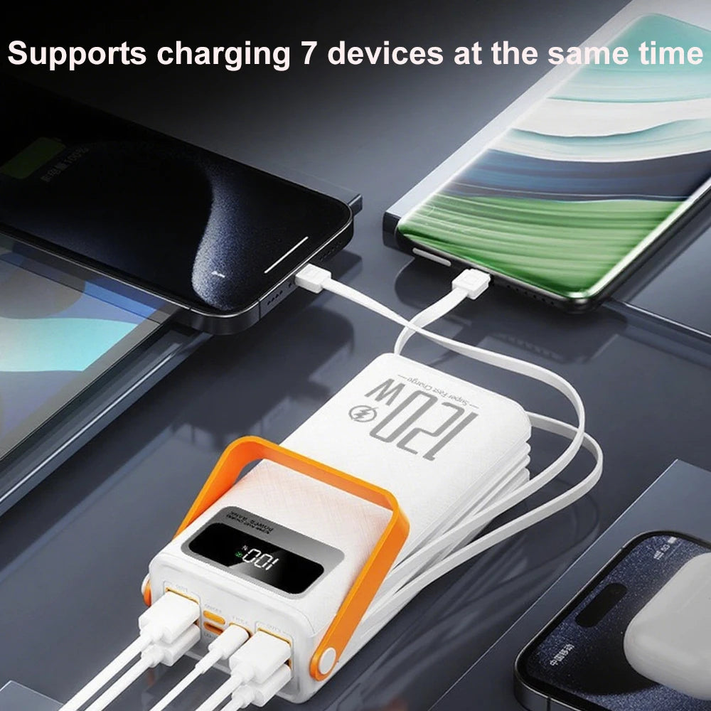 Gaiaray Portable Power Bank 50000mAh 80000mAh Large Capacity External Power Battery 120W Fast Charge With USB Type-C LED Light