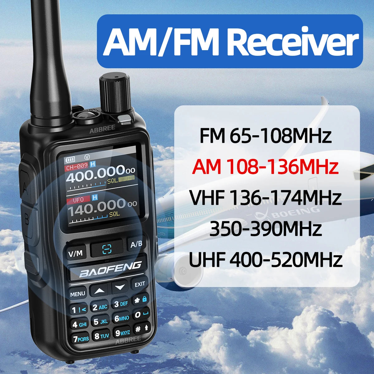 Baofeng UV-5R Mini Walkie Talkie Dual PTT Wireless Bluetooth Programming NOAA Portable Long Range Ham Radio for Camping outdoors