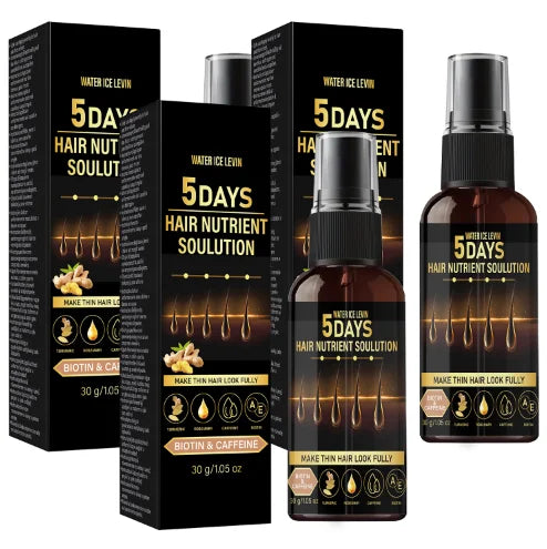 5 Days Hair Growth Oil - Biotin, Caffeine & Rosemary, Nourishing for Thin Hair to Look Fuller