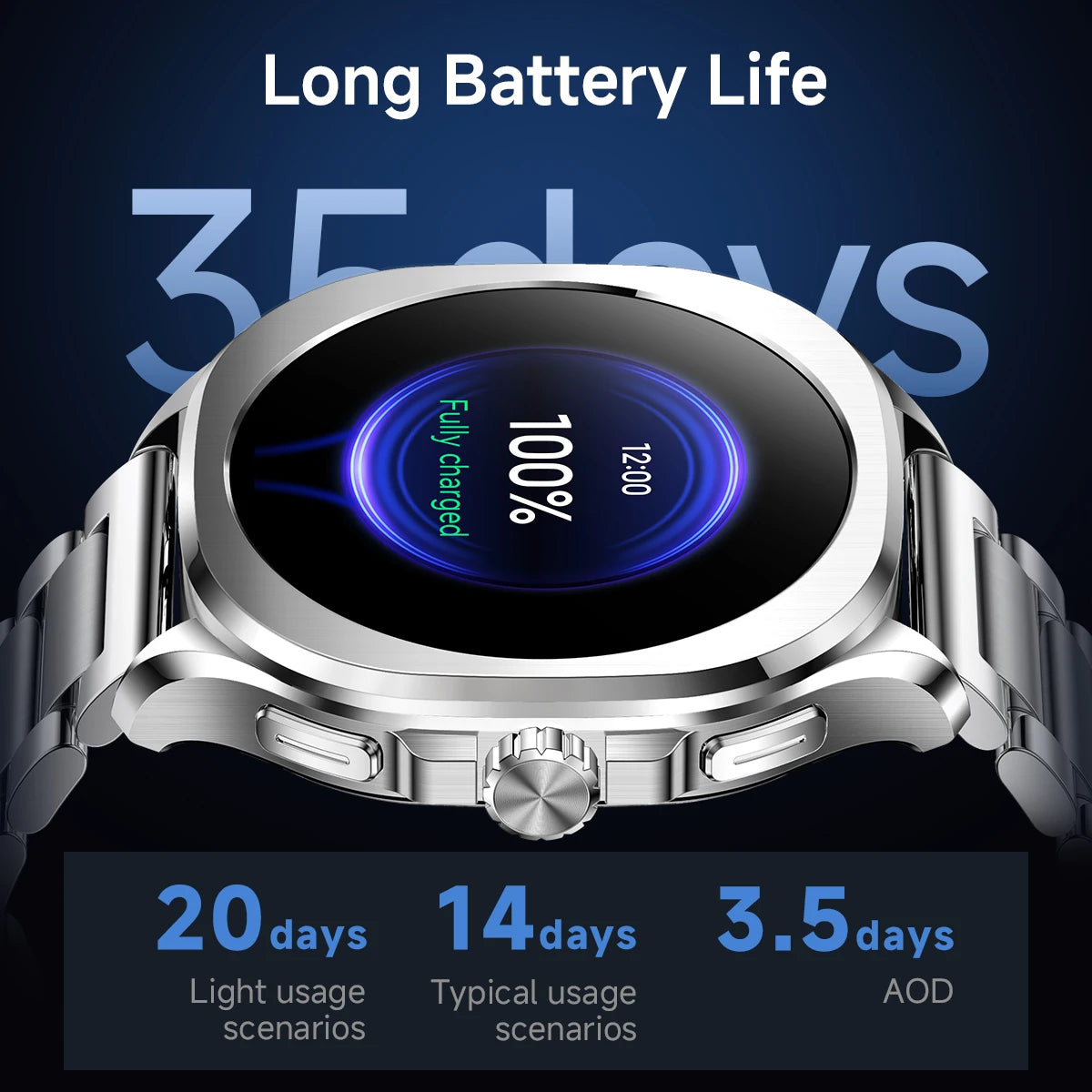 Aolon Cube Smart Watch 1.43" AMOLED Screen Bluetooth WhatsApp Call AGPS 1ATM  Heart Rate Monitor Outdoor Sport Fitness Tracker