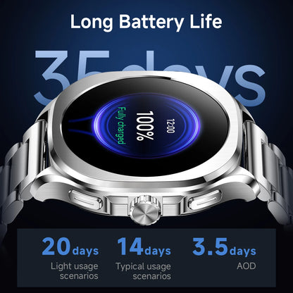 Aolon Cube Smart Watch 1.43" AMOLED Screen Bluetooth WhatsApp Call AGPS 1ATM  Heart Rate Monitor Outdoor Sport Fitness Tracker