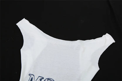 Women Backless Letter Print Dress  Pile Collar Chain Sleeveless Peach Hip Stretch Irregular Bodycon Vacation Clubwear