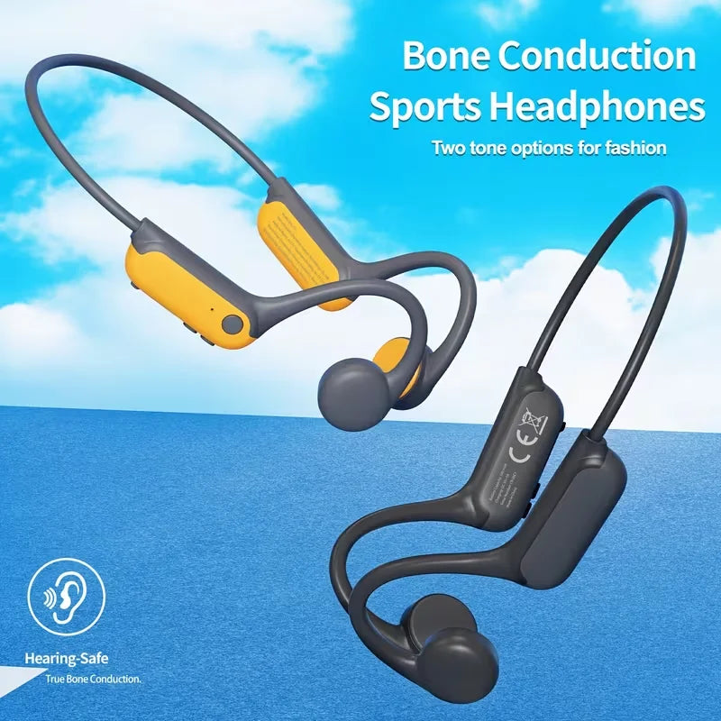 2026 Upgraded Open Ear Headphones, Wireless Sports Earphones with Mic, Long Battery Life for Running, Fitness & Cycling - Black