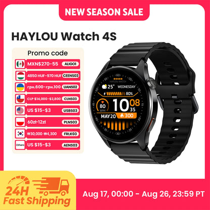 HAYLOU Watch 4S GPS Smartwatch 1.43” HD AMOLED Display 5 Satellite GPS Positioning 120+ Workout Modes Sport Fitness Smart Watch