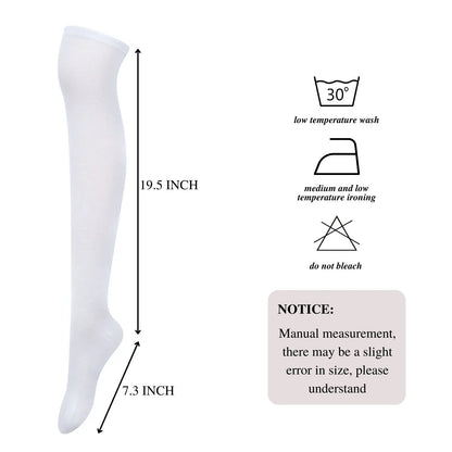 RMSWEETYIL Thigh High Socks for Women Cute Sexy Goth Lolita Over The Knee Socks Cotton Long Tall Knee High Stockings