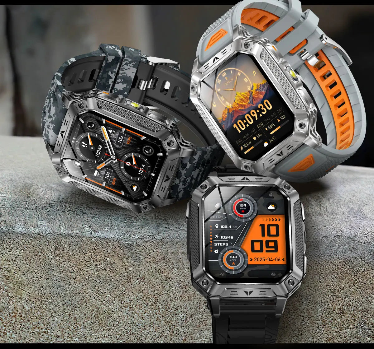 2026 New Military Grade 1400mAh Sports Smart Watch 10ATM Waterproof Flashlight Heart Rate Bluetooth Call Outdoor Smartwatch Men