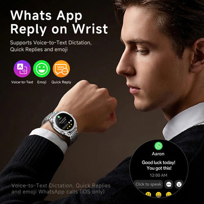 Aolon Cube Smart Watch 1.43" AMOLED Screen Bluetooth WhatsApp Call AGPS 1ATM  Heart Rate Monitor Outdoor Sport Fitness Tracker