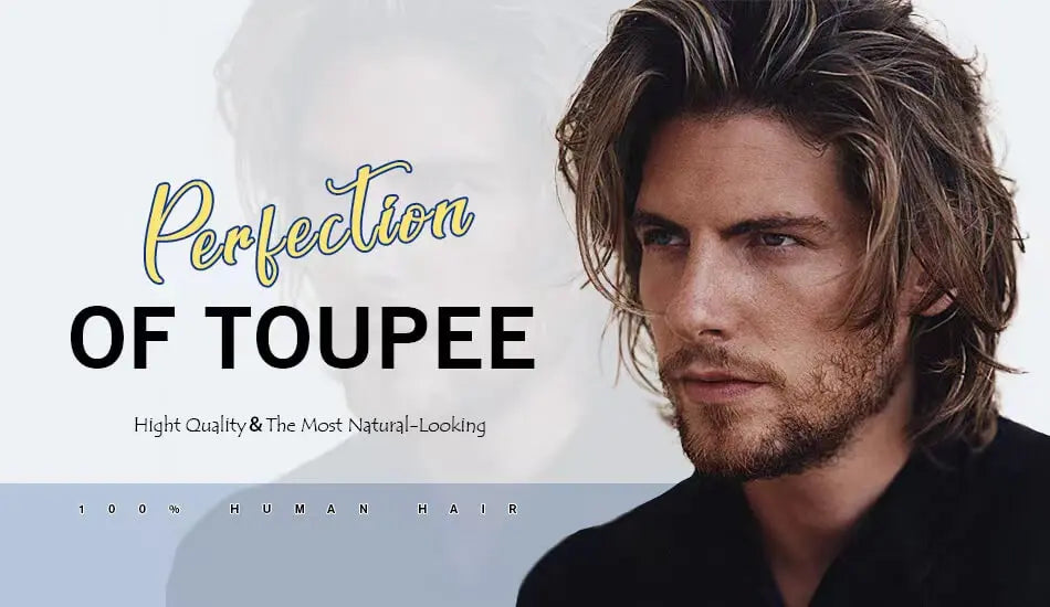 Full Lace Hair System Men Wig With Realistic Hairline Toupee For Men Breathable Male Hair Prosthesis 100% Human Hair Wig For Man