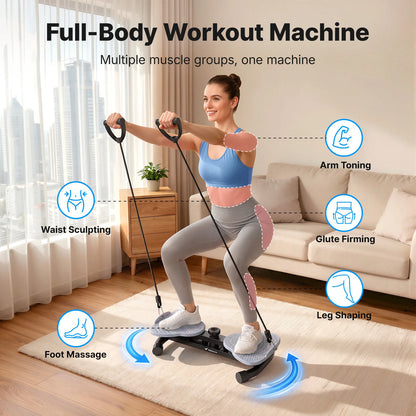 MERACH Waist Twister Board with Pull Cords Dual Pedal Ab Twister 300 lbs Capacity Silent Anti-Slip Core Exerciser with Foot Massage Slim Waist Love Handle Workout Equipment for Home Office for Women & Seniors