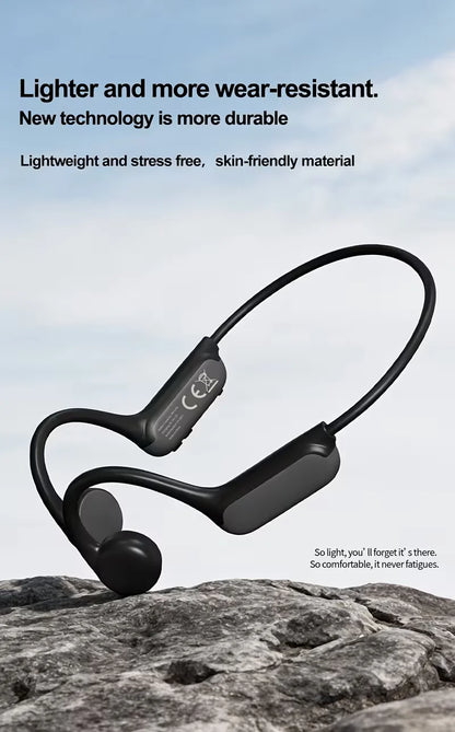 2026 Upgraded Open Ear Headphones, Wireless Sports Earphones with Mic, Long Battery Life for Running, Fitness & Cycling - Black
