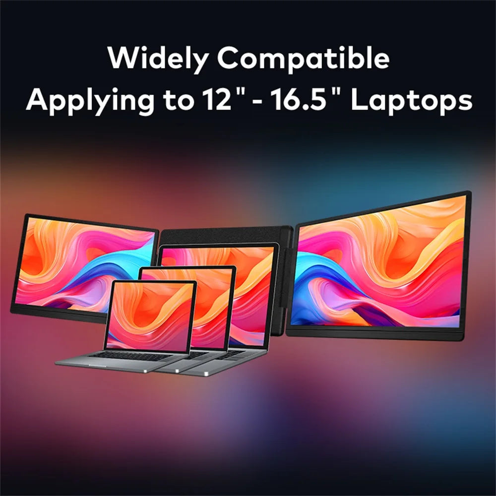 Rospider 16 Inch Portable Dual Screen Laptop Monitor Extender 1200P 2560P Rotatable Triple Display for Laptop MacBook Windows