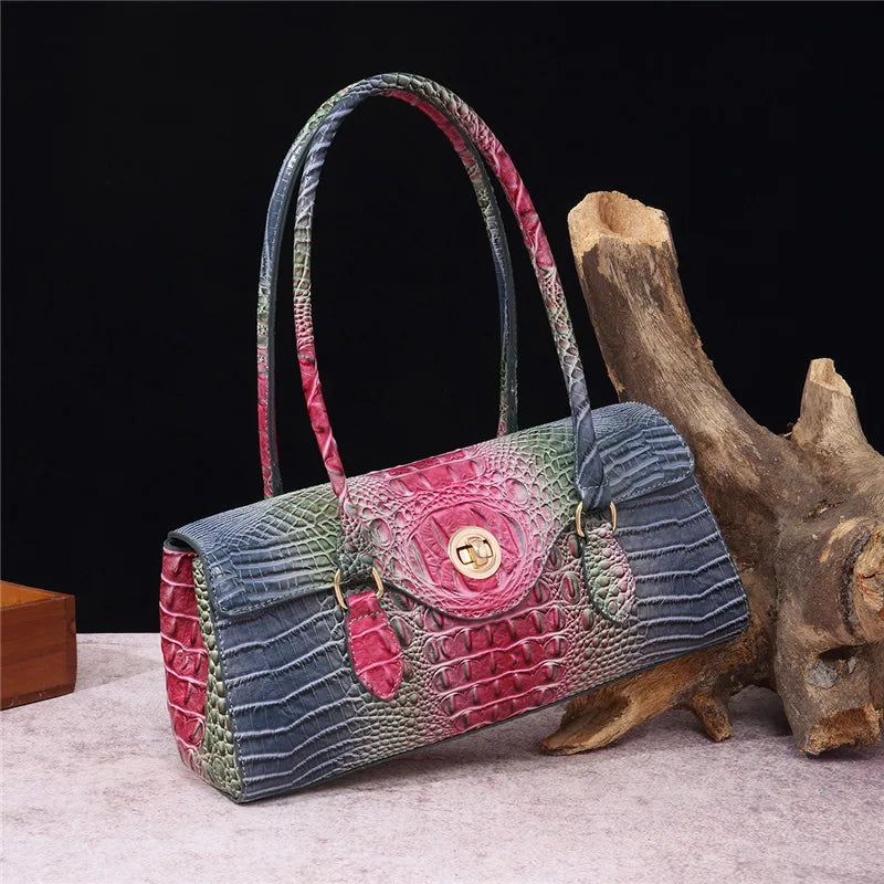 XMESSUN New Crocodile Pattern Handbag Bags for Women 2026 Fashion Designer Luxury Vintage Lady PU Leather Shoulder Crossbody Bag