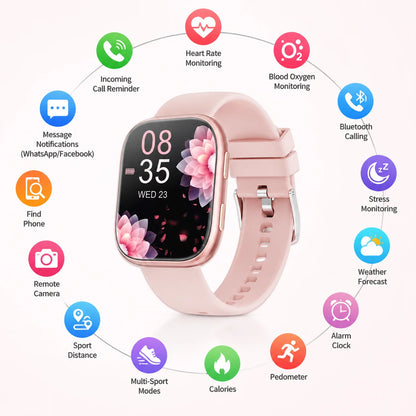 2026 Smart Watch Men 1.83" HD Screen Bluetooth Call 100+ Sports Modes Heart Rate Monitor Waterproof Fitness Tracker Smartwatch For Android iOS