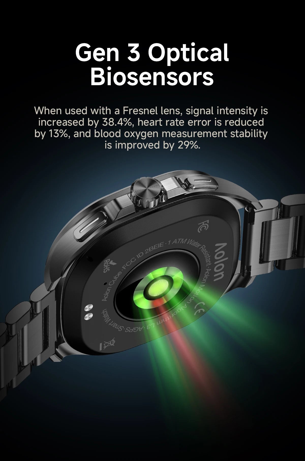 Aolon Cube Smart Watch 1.43" AMOLED Screen Bluetooth WhatsApp Call AGPS 1ATM  Heart Rate Monitor Outdoor Sport Fitness Tracker