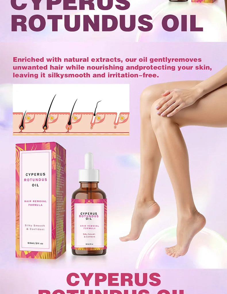 Natural Hair Inhibitor Oil – Gentle Formula For Underarm Leg & Arm Hair Slows Regrowth Leaves Silky Smooth Skin – Great Results