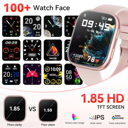 2026 Smart Watch Men 1.83" HD Screen Bluetooth Call 100+ Sports Modes Heart Rate Monitor Waterproof Fitness Tracker Smartwatch For Android iOS