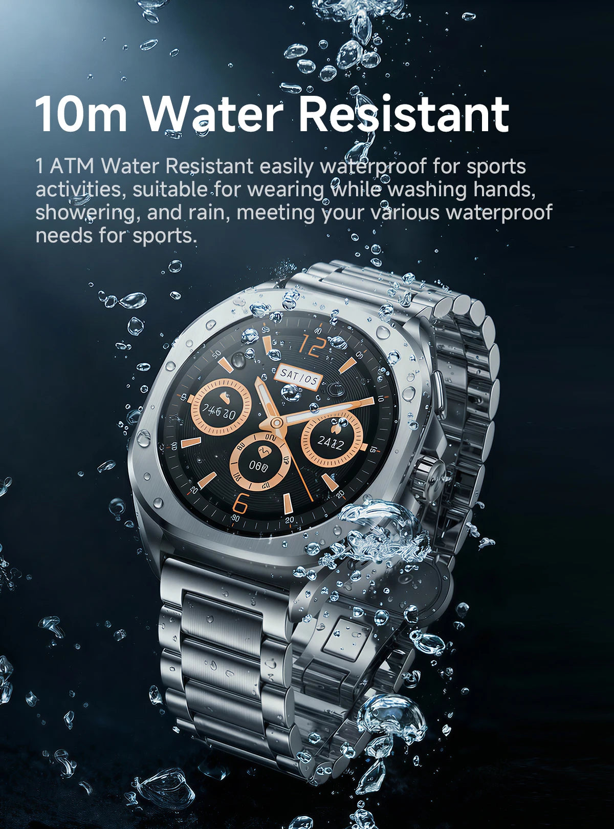 Aolon Cube Smart Watch 1.43" AMOLED Screen Bluetooth WhatsApp Call AGPS 1ATM  Heart Rate Monitor Outdoor Sport Fitness Tracker