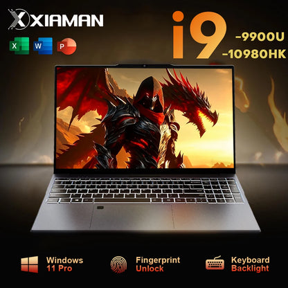 New Ultra Slim Laptop 15.6" 16GB RAM 2TB SSD Intel i9 10980HK/9900 Gaming PC 1920*1080 IPS Windows 11 Office Study Computer PC