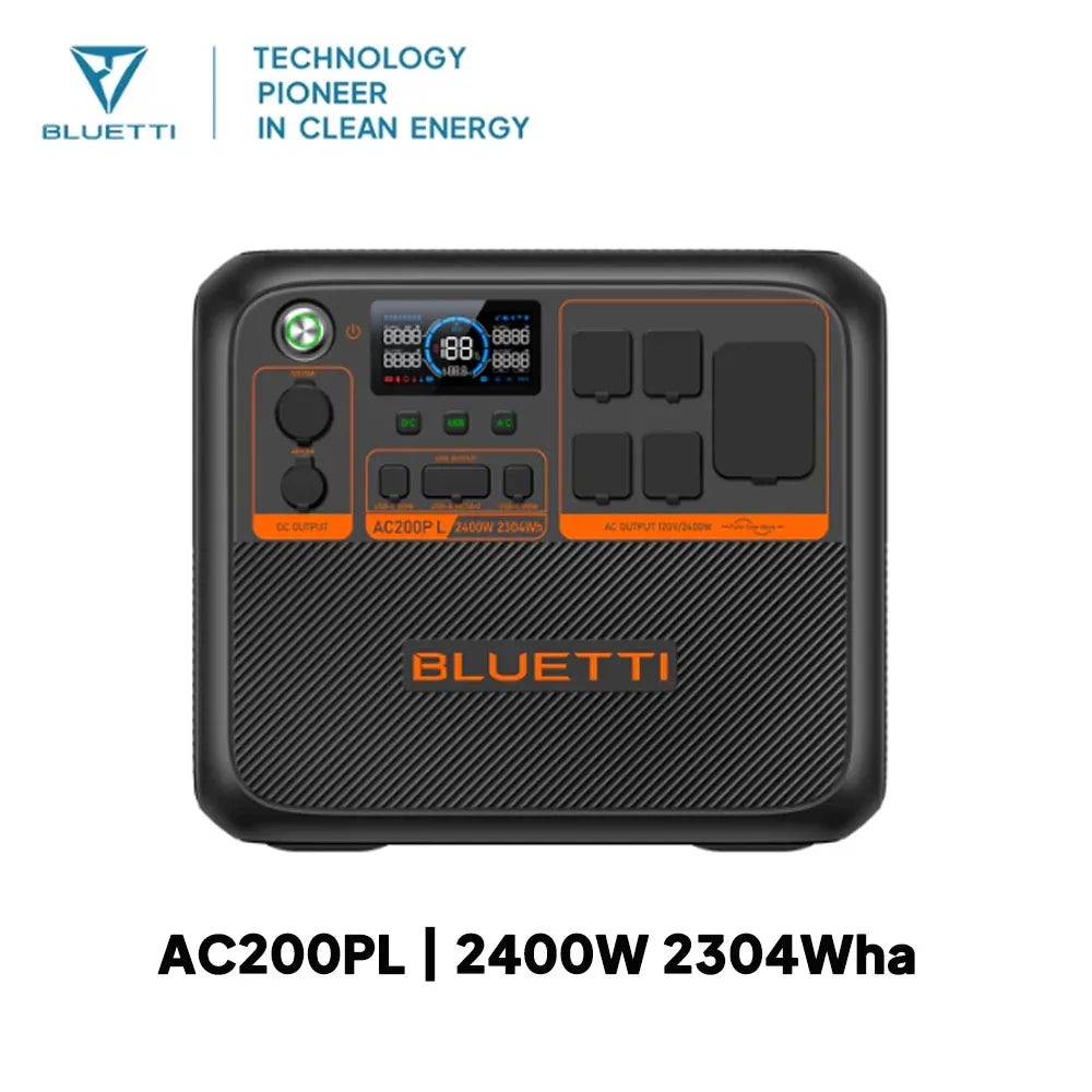BLUETTI AC200PL Portable Power Station | 2400W 2304Wh Solar Generator  for Home Outdoor Backup Power Supply